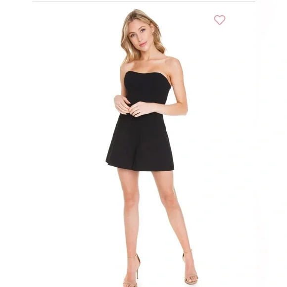 French Connection Whisper Sweetheart Romper Black NWT - Picture 6 of 11